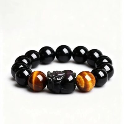 Obsidian Pixiu Bracelet – Protection & Abundance | ArvnDao