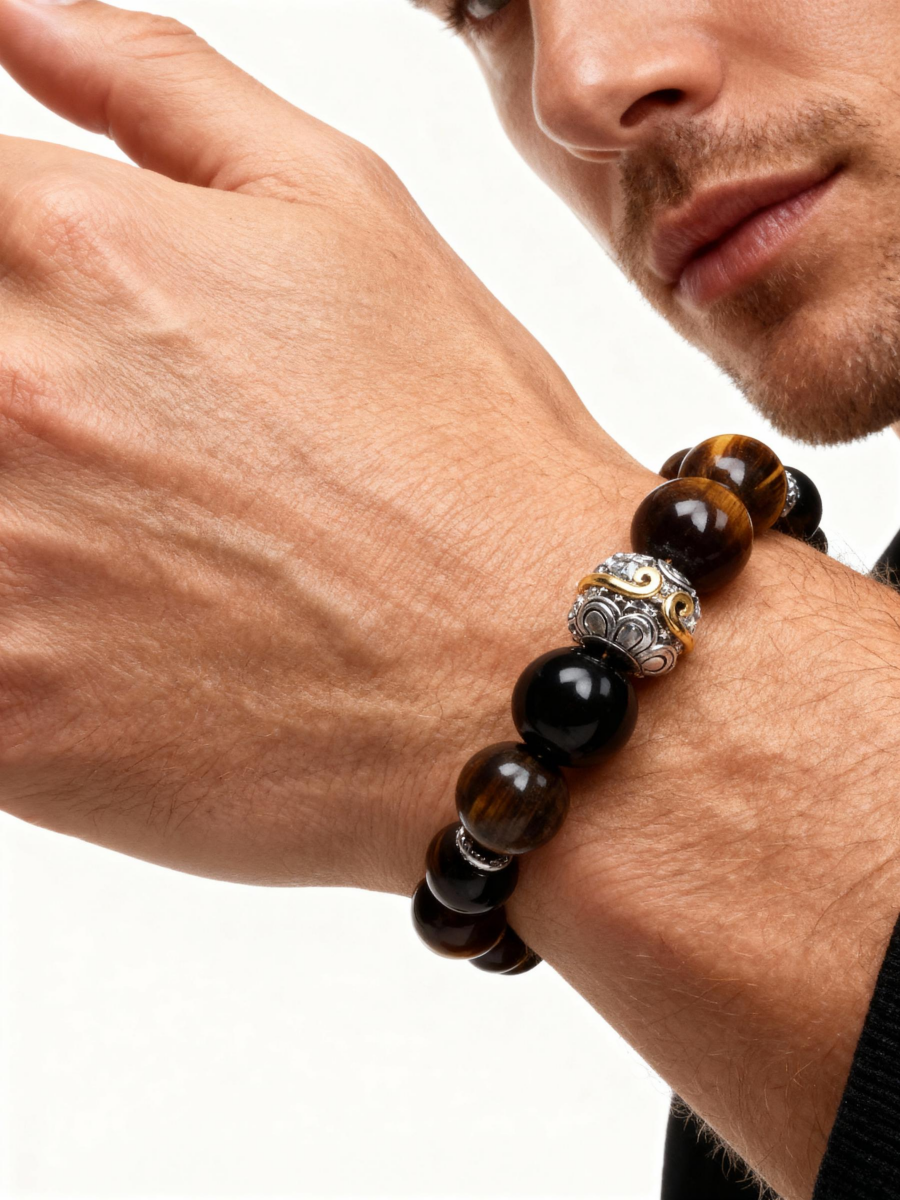 Gold Obsidian Tiger’s Eye Bracelet – Protection & Confidence | ArvnDao - Image 2