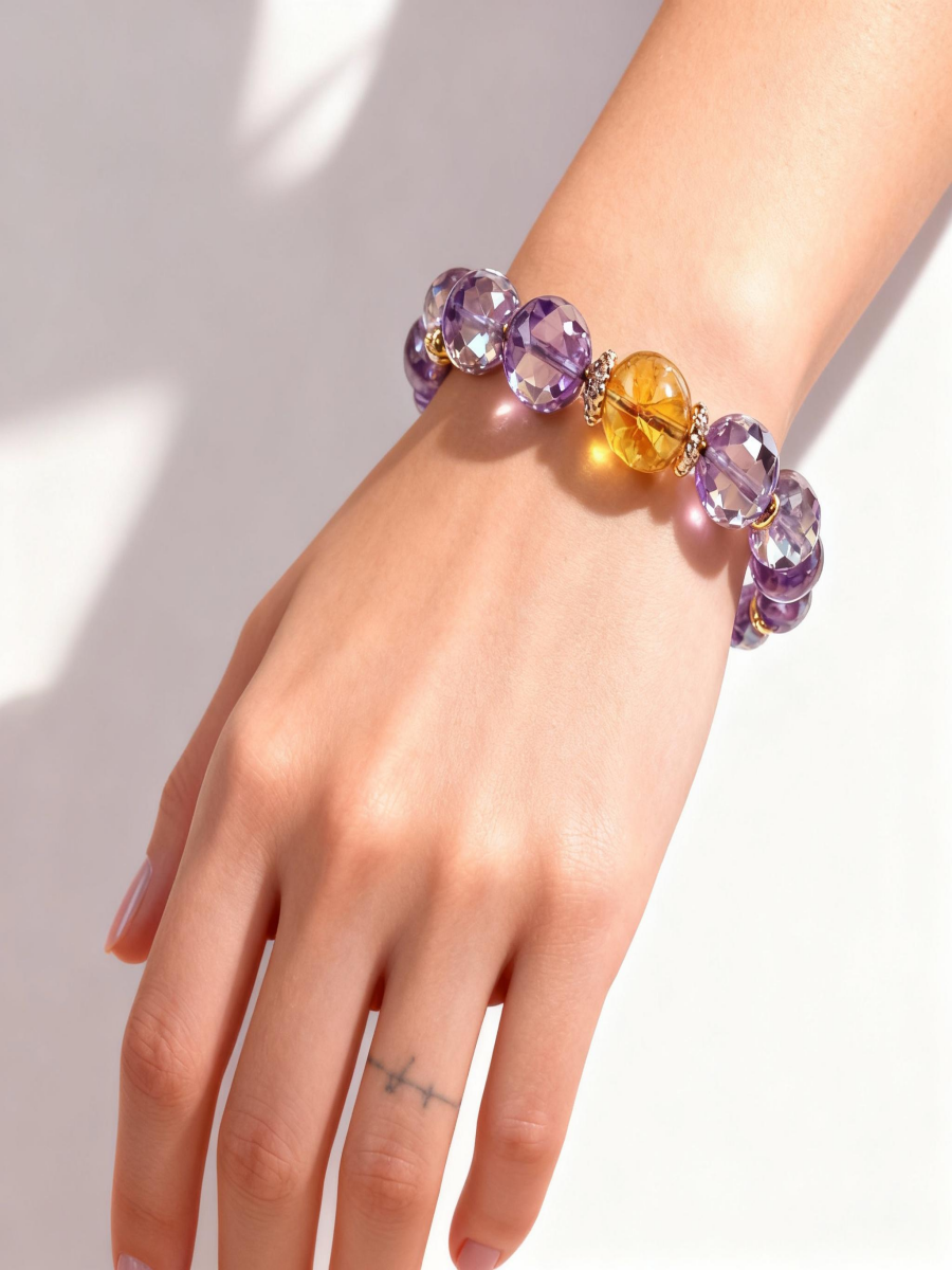 Amethyst Citrine Bracelet – Abundance, Clarity & Spiritual Growth - Image 4