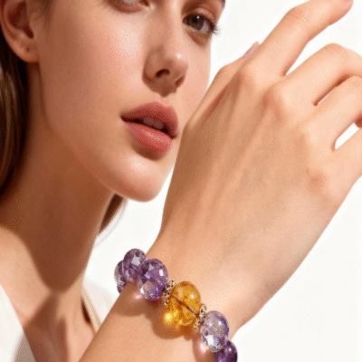 Amethyst Citrine Bracelet – Abundance, Clarity & Spiritual Growth
