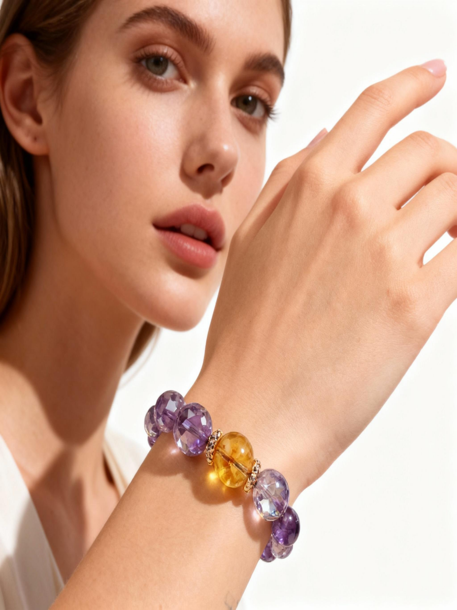 Amethyst Citrine Bracelet – Abundance, Clarity & Spiritual Growth - Image 2