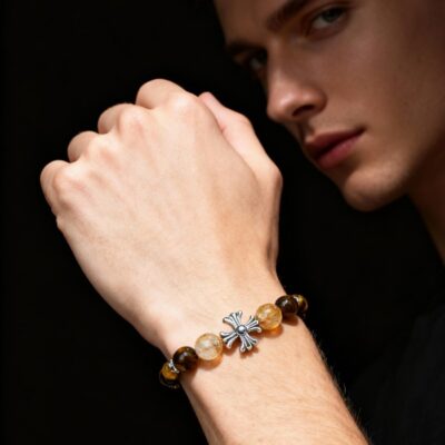 Golden Tiger Eye & Rutilated Quartz Bracelet for Abundance & Confidence