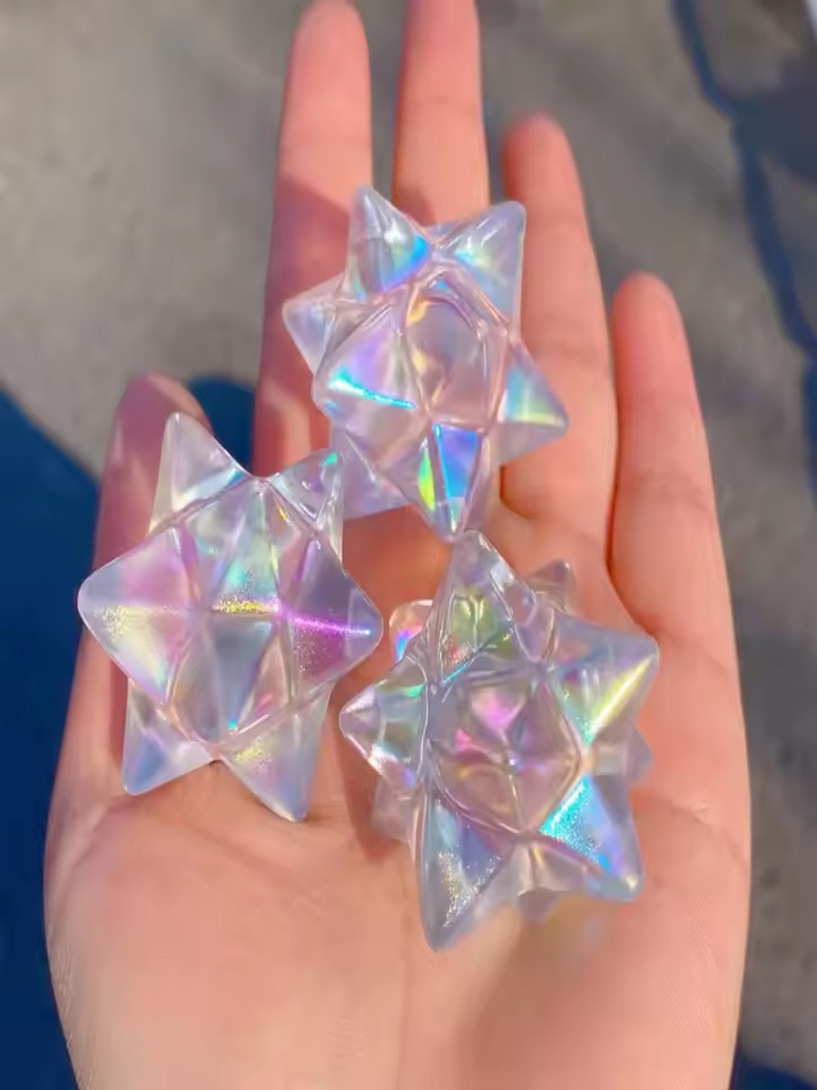 Iridescent Quartz Merkaba Star for Spiritual Awakening & Energy Healing - Image 2