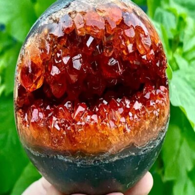 Citrine Geode Money Bowl Sphere for Abundance & Luck | ArvnDao Crystal Décor