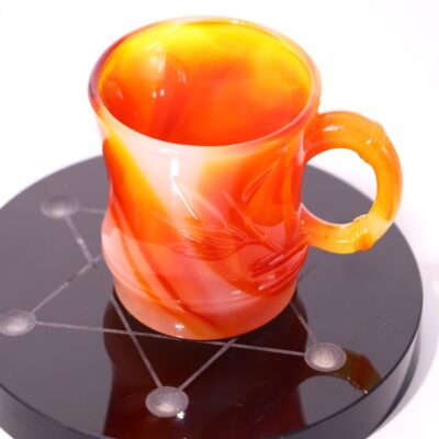 Carnelian Agate Tea Cup – Crystal Glass-Style Gongfu Cup for Mindful Tea Ritual