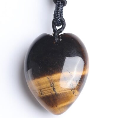 Tiger’s Eye Heart Pendant Necklace | Natural Crystal for Protection & Confidence