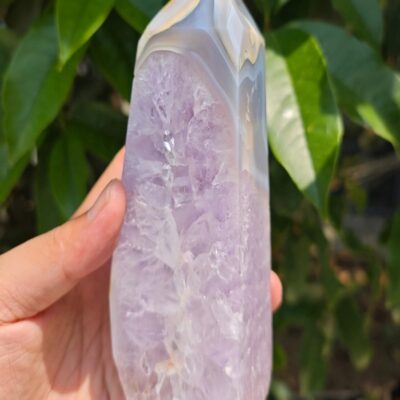 Amethyst Agate Geode Tower | Natural Crystal Point for Healing, Peace & Spiritual Growth