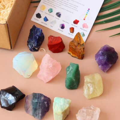 Natural Raw Crystal Healing Stone Set – Chakra Energy Balancing & Meditation Crystals Collection Box | Reiki, Home Décor & Spiritual Gifts