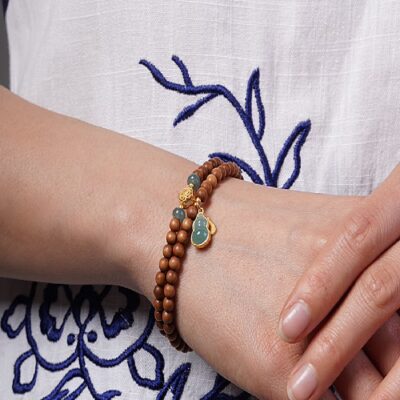 Authentic Indian Old Sandalwood Bracelet | Natural Aromatic Wood Mala Beads