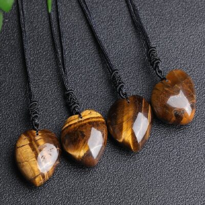 Tiger’s Eye Heart Pendant Necklace | Natural Crystal for Protection & Confidence