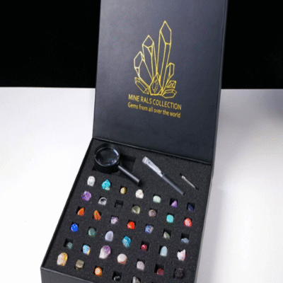 43 Natural Crystal & Gemstone Collector Box | ArvnDao Mineral Specimen Set for Study, Display & Energy Healing