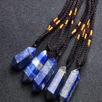 Lapis Lazuli Double Terminated Pendant | Natural Crystal Point for Wisdom & Protection