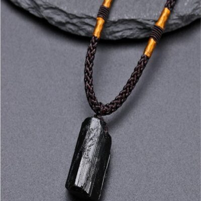 Black Tourmaline Raw Crystal Pendant | Natural Protection Necklace