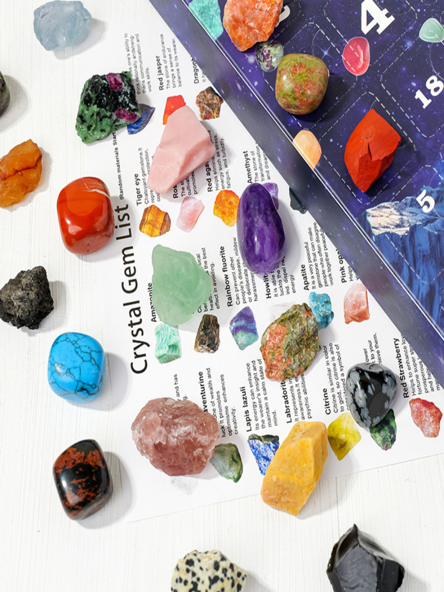 24-Day Crystal Advent Calendar with Natural Gemstone Mystery Box | ArvnDao Healing Crystal Set - Image 2