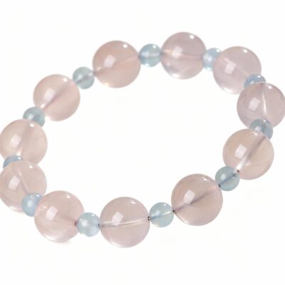 Rose Quartz & Aquamarine Bracelet for Love & Peace | ArvnDao Natural Crystal Jewelry