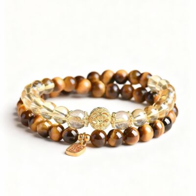 Golden Tiger Eye & Citrine Bracelet for Success & Protection