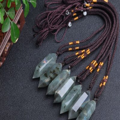 Labradorite Double Point Pendant | Protection & Intuition Crystal Necklace