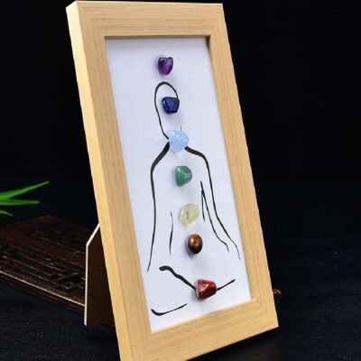 Seven Chakra Crystal Frame Decor · Natural Gemstone Art · Healing Energy Home Decoration | ArvnDao