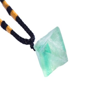 Green Fluorite Octahedron Pendant Necklace | Natural Crystal for Clarity & Healing