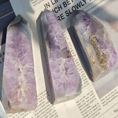 Amethyst Agate Geode Tower | Natural Crystal Point for Healing, Peace & Spiritual Growth