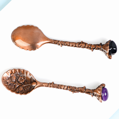 Crystal Coffee Spoons with Natural Gemstones | ArvnDao Spiritual Tea Spoon Set for Energy & Mindfulness