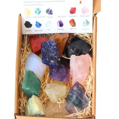 Natural Raw Crystal Healing Stone Set – Chakra Energy Balancing & Meditation Crystals Collection Box | Reiki, Home Décor & Spiritual Gifts