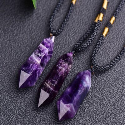 Dream Amethyst Double-Point Pendant | Natural Purple Crystal Necklace for Calming & Intuition | ArvnDao