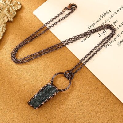 Raw Green Tourmaline Pendant Necklace · Grounding & Protection