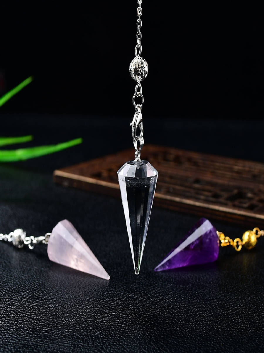 Natural Crystal Pendulum Necklace – Healing Dowsing Tool for Meditation, Reiki & Divination - Image 2