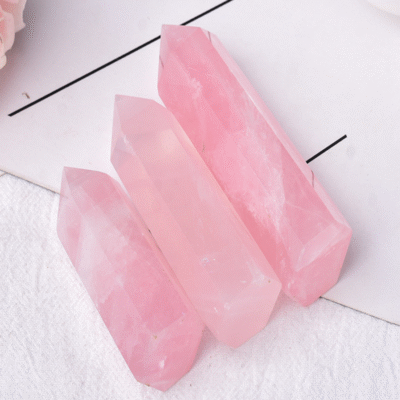Natural Rose Quartz Crystal Tower for Love, Healing & Heart Chakra Balance