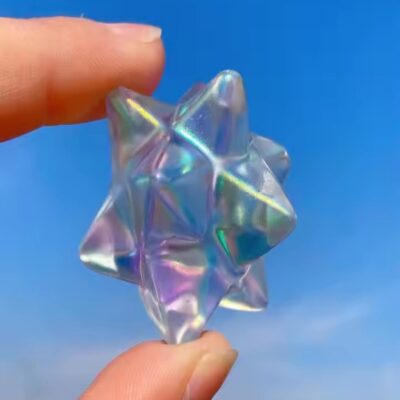 Iridescent Quartz Merkaba Star for Spiritual Awakening & Energy Healing