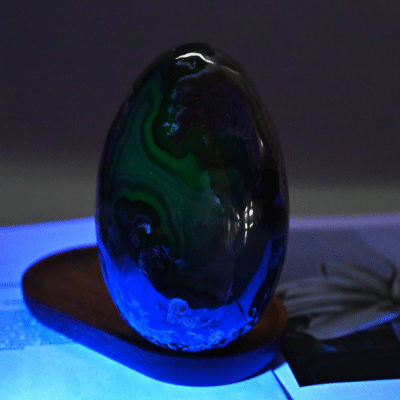 Fluorescent Agate Crystal Egg – Natural Polished Protection Stone | ArvnDao Raw Crystal Collection