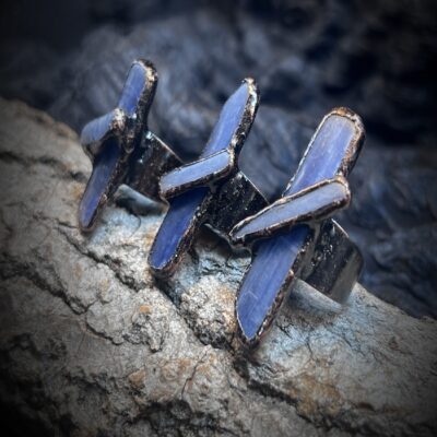 Natural Blue Kyanite Raw Open Adjustable Ring