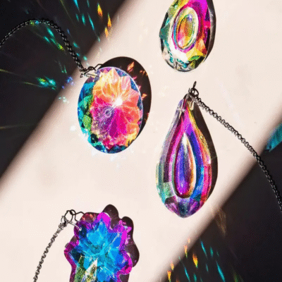 Crystal Suncatcher Prism Hanging Ornament | ArvnDao Rainbow Window Decor for Light Energy & Home Harmony