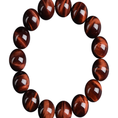 Natural Red Tiger Eye Bracelet – Confidence & Motivation Gemstone Beads for Strength & Energy