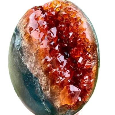 Citrine Geode Money Bowl Sphere for Abundance & Luck | ArvnDao Crystal Décor