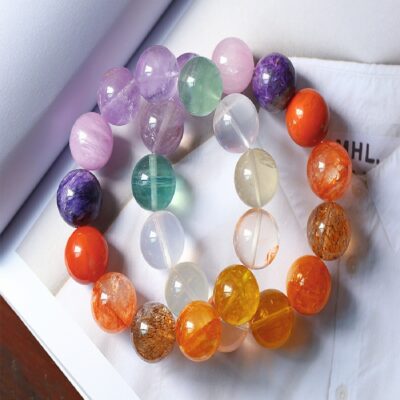 Natural Multi-Gemstone Crystal Bead Bracelet | Colorful Healing Energy Beads