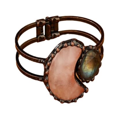 Moon Crystal Bracelet with Labradorite | Rose Quartz · Amethyst · Green Aventurine Moon Cuff