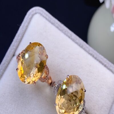 Natural Citrine Prosperity Ring in Silver | Wealth, Success & Energy Balance Crystal Jewelry