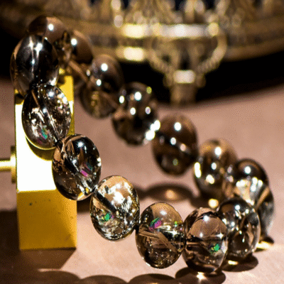 Black Azeztulite Crystal Bracelet | ArvnDao Energy Protection & Spiritual Ascension Healing Jewelry