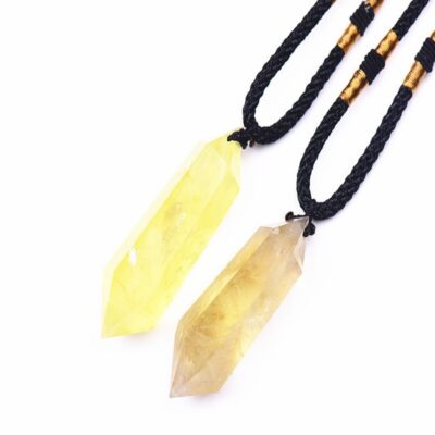 Natural Citrine Double-Point Pendant | Abundance & Success Crystal Necklace