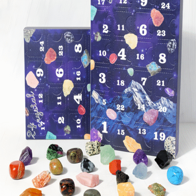 24-Day Crystal Advent Calendar with Natural Gemstone Mystery Box | ArvnDao Healing Crystal Set