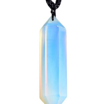 Opalite Double-Point Crystal Pendant | Clarity & Emotional Healing Necklace