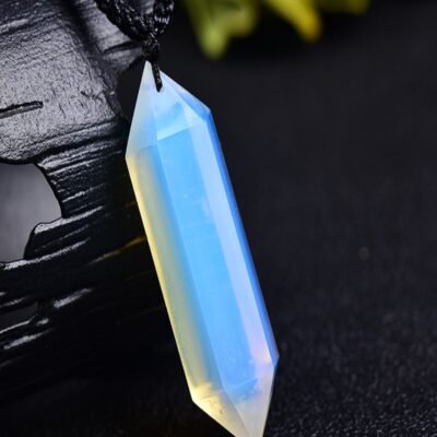 Opalite Double-Point Crystal Pendant | Clarity & Emotional Healing Necklace