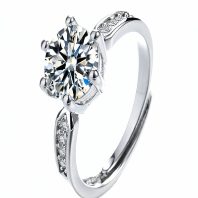 Adjustable Zircon Ring for Women – Sparkling Solitaire Open Band Jewelry