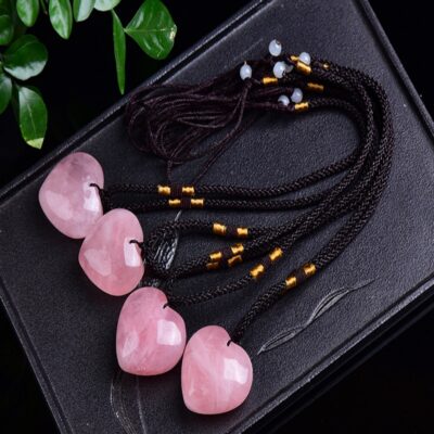 Rose Quartz Heart Pendant | Natural Crystal Love Necklace for Romance & Self-Love