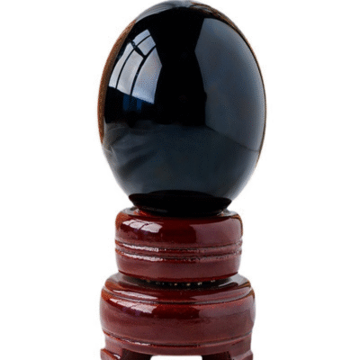 Black Obsidian Crystal Sphere | ArvnDao Natural Protection Stone Ball for Energy Shielding & Grounding