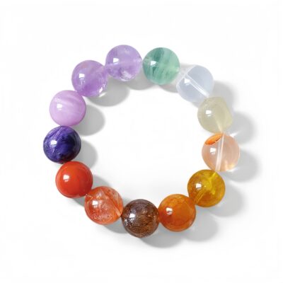 Natural Multi-Gemstone Crystal Bead Bracelet | Colorful Healing Energy Beads
