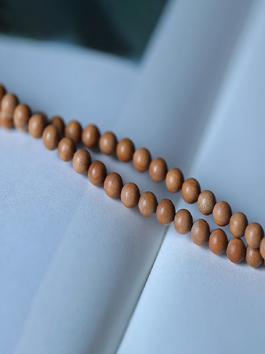 Authentic Indian Old Sandalwood Mala Bracelet 108 Beads - Image 2