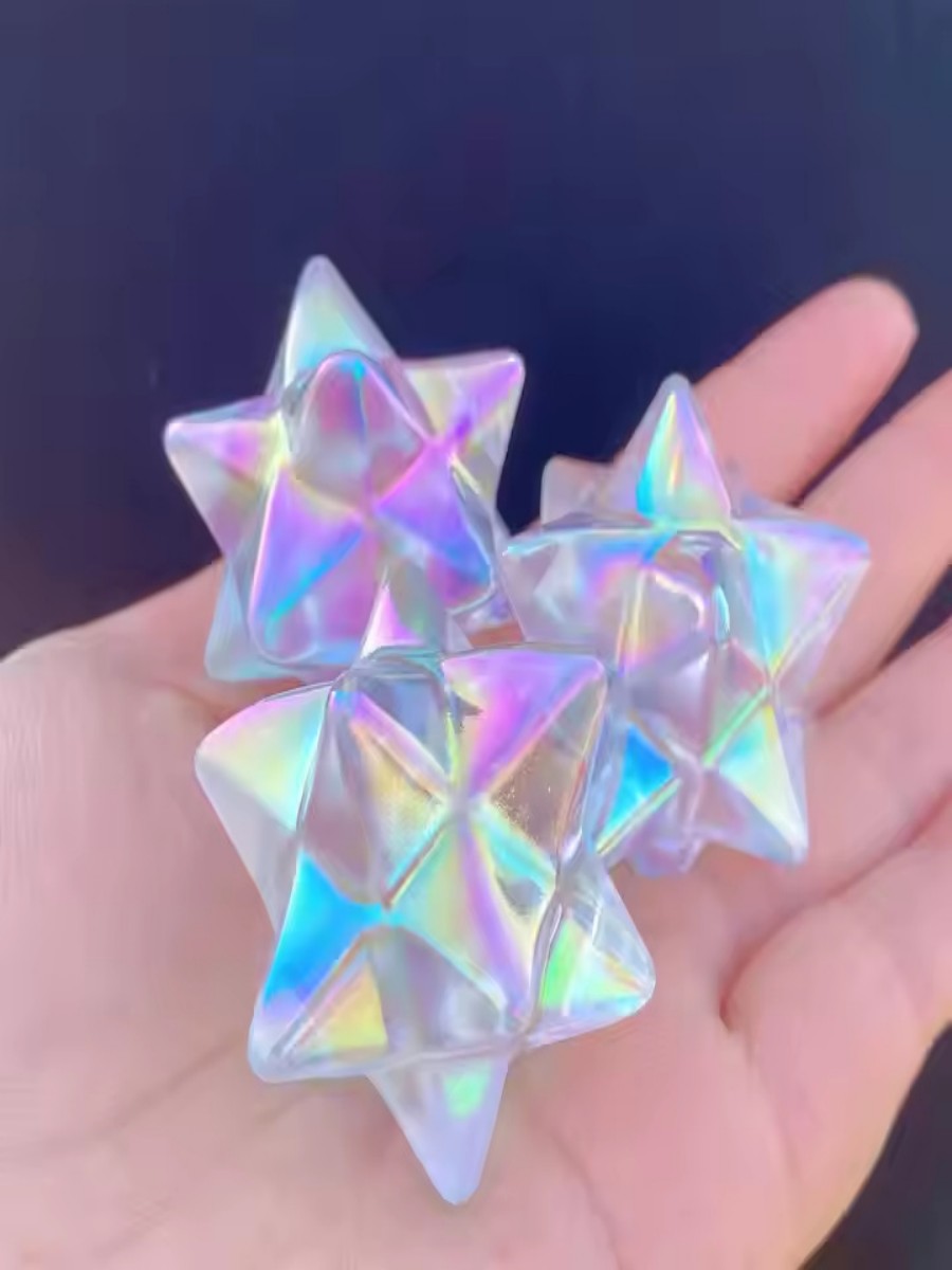 Iridescent Quartz Merkaba Star for Spiritual Awakening & Energy Healing - Image 3